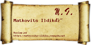 Matkovits Ildikó névjegykártya